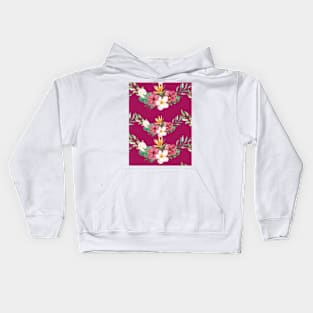 Diseño floral en tonos rosas Kids Hoodie